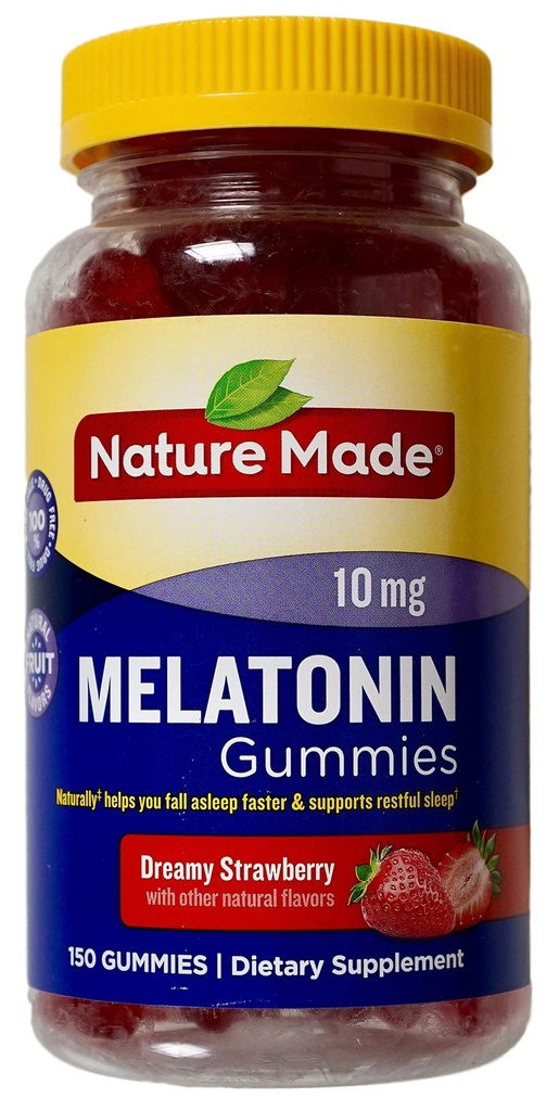 Natur Made Melatonin 10mg Traumhafte Erdbeer Natürliche Aromen, 150 Gummi