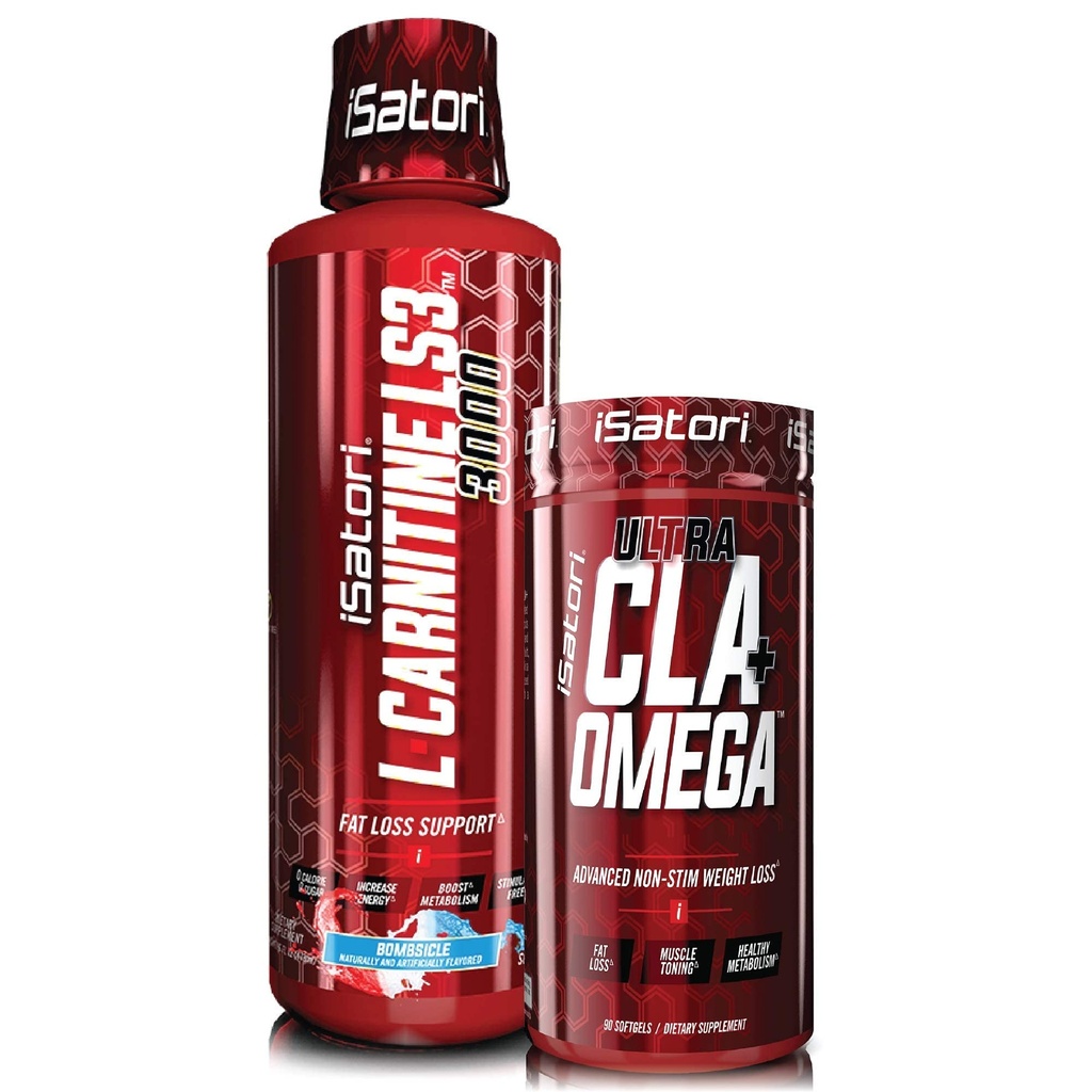 iSatori L-Carnitin LS3 Bombsicle 3000mg (32 Servierungen) & iSatori Ultra CLA (90 Softgels)