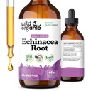 Wild & Organic Echinacea Tropfen - Immununterstützungsergänzung mit Echinacea Angustifolia - Flüssiger Wurzelextrakt Tinktur - Vegan, Zucker & Alkoholfrei - 4 fl oz