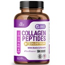 Collagen Peptide für Frauen mit Kolostrum, Biotin und Keratin - Typ I, II, III, V, X - 5X Höhere Absorption - Haarhaut und Nägel Vitamine - Kollagen für Frauen - Collagen Pillen - 60 Kapseln