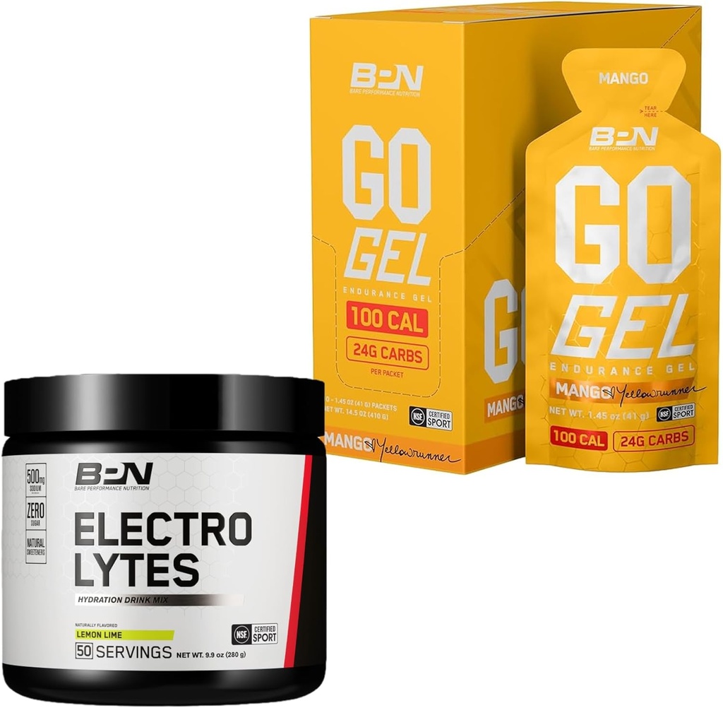 BARE PERFORMANCE NUTRITION BPN Elektrolyte Hydratation Getränke Mix & Go Gel Endurance Gel Mango Bundle