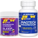 Natural Stacks Magtech Magnesium + Sleep Magnesium Citrate Gummis Bundle - 4 Formen von Magnesium - unterstützt Entspannung und Gehirngesundheit* - 210 Stück