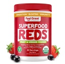 Spüren Sie Great Organic Superfood Reds Pulver verpackt mit Rüben Wurzelpulver | Verdauungsunterstützung einschließlich Bloating Relief | Obst und Veggie Polyphenole Ergänzung.