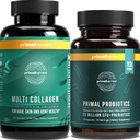 Primal Harvest Probiotics & Multi Collagen Ergänzungen für Frauen und Männer Pre und Probiotika mit 31 Billion CFU und Collagen Peptide Pillen Bundle
