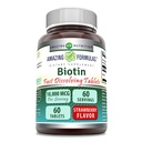 Erstaunliche Formeln Biotin 10.000 mcg | Fast Dissolve Tabletten | Non-GMO | Gluten Free Supplement | Made in USA (Strawberry | 60 Count)