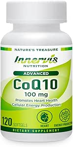 CoQ10 100mg – Herz- & Energie-Unterstützung mit leistungsstarkem Antioxidans, 120 Softgels, Easy-to-Swallow | Innervis Nutrition