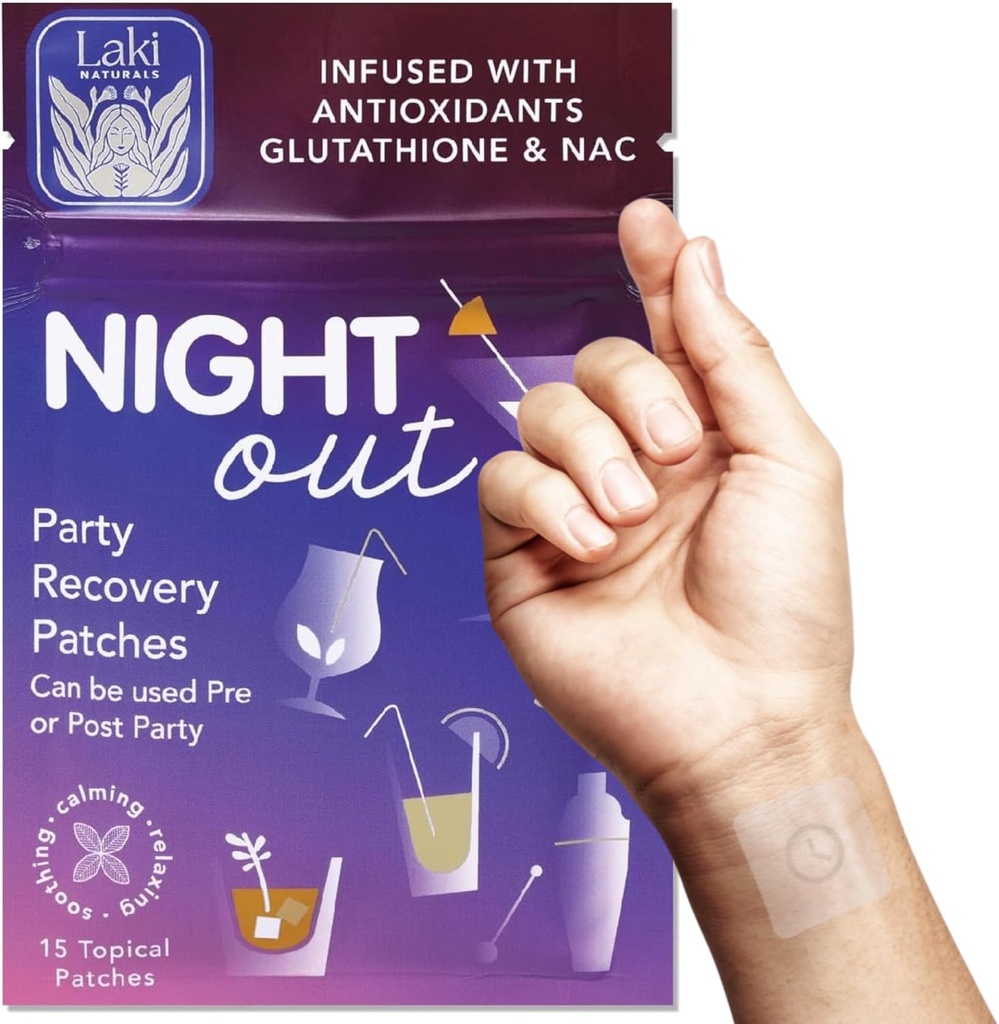 Laki Naturals Night-Out Patch (Pack mit 15) | Reclaim Your Vitality and Equilibrium Nach Partys, Bars und Spaß