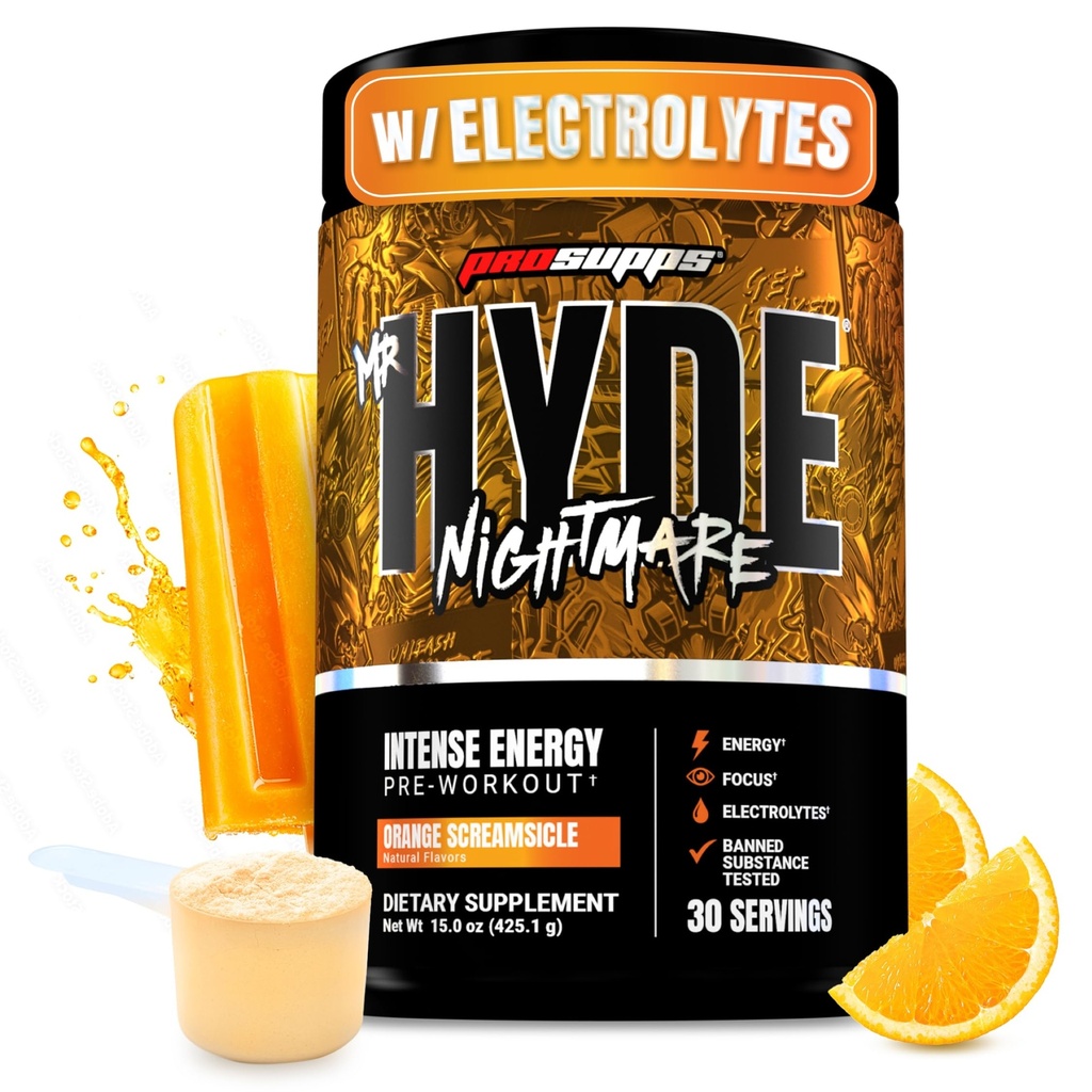 PROSUPPS Herr Hyde Nightmare Pre Workout Powder mit Koffein & Beta Alanine - Vorarbeiten für Intensive Energie, Mental Focus & Performance - Fitness-Ergänzungen (Orange Creamsicle, 30 Portionen)