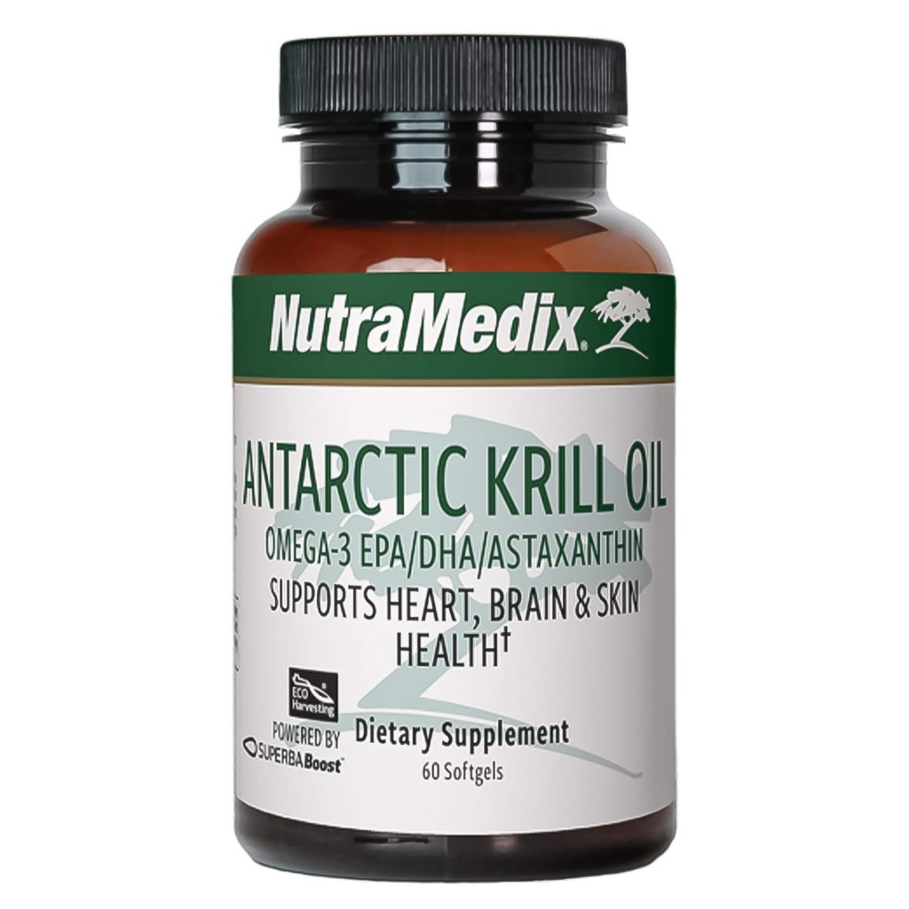 NutraMedix Antarktis Krill Öl 500mg - Fischöl-Ergänzung - Omega-3s (EPA & DHA) + Astaxanthin - Rote Krill-Ergänzung für Gelenk-, Immun-, Herz-, Leber- und Gehirngesundheitsunterstützung (60 Softgel)
