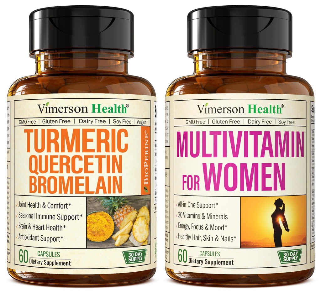 Quercetin mit Bromelain & Turmeric Curcumin & Complete Multivitamin für Damen