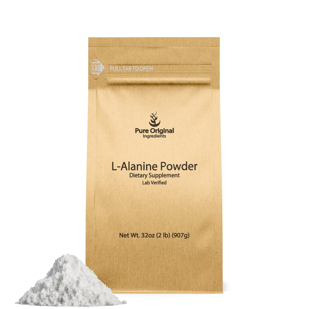 PURE ORIGINAL INGREDIENTS L-Alanin Pulver (2 lb) Lab Verifiziert, Immer rein, keine Füllstoffe oder Additive