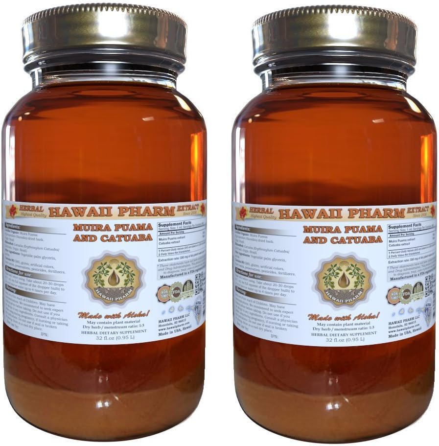 Muira Puama und Catuaba Flüssige Extrakt Ergänzung zu Tinktur Ergänzung 2x32 oz