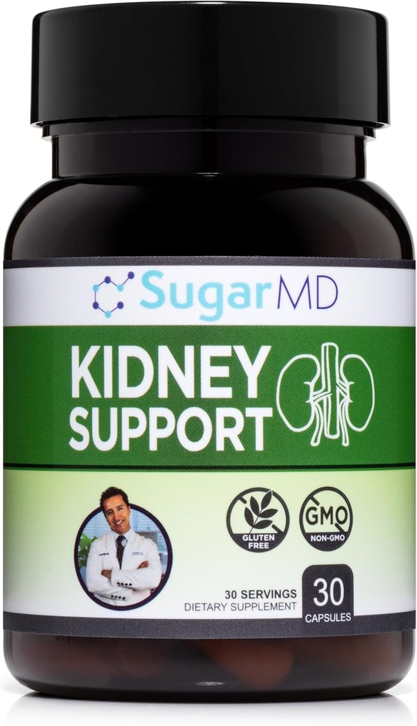SugarMD Kidney Support Formel 30 Kapseln – Nierenunterstützung Ergänzung für gesunde Nierenfunktion – Non-GMO & Gluten Free Kidney Ergänzungen für Männer & Frauen – (30-Day Supply)