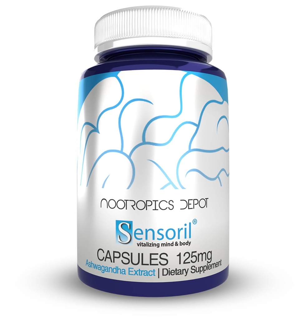 Nootropics Depot Sensoril Ashwagandha Capsules | 125mg | 180 Ct. | Ayurveda Supplement | Standardisiert mitania somnifera Extract | zur Unterstützung gesunder Energie, Mental Cognition + Herz-Kreislauf-Gesundheit