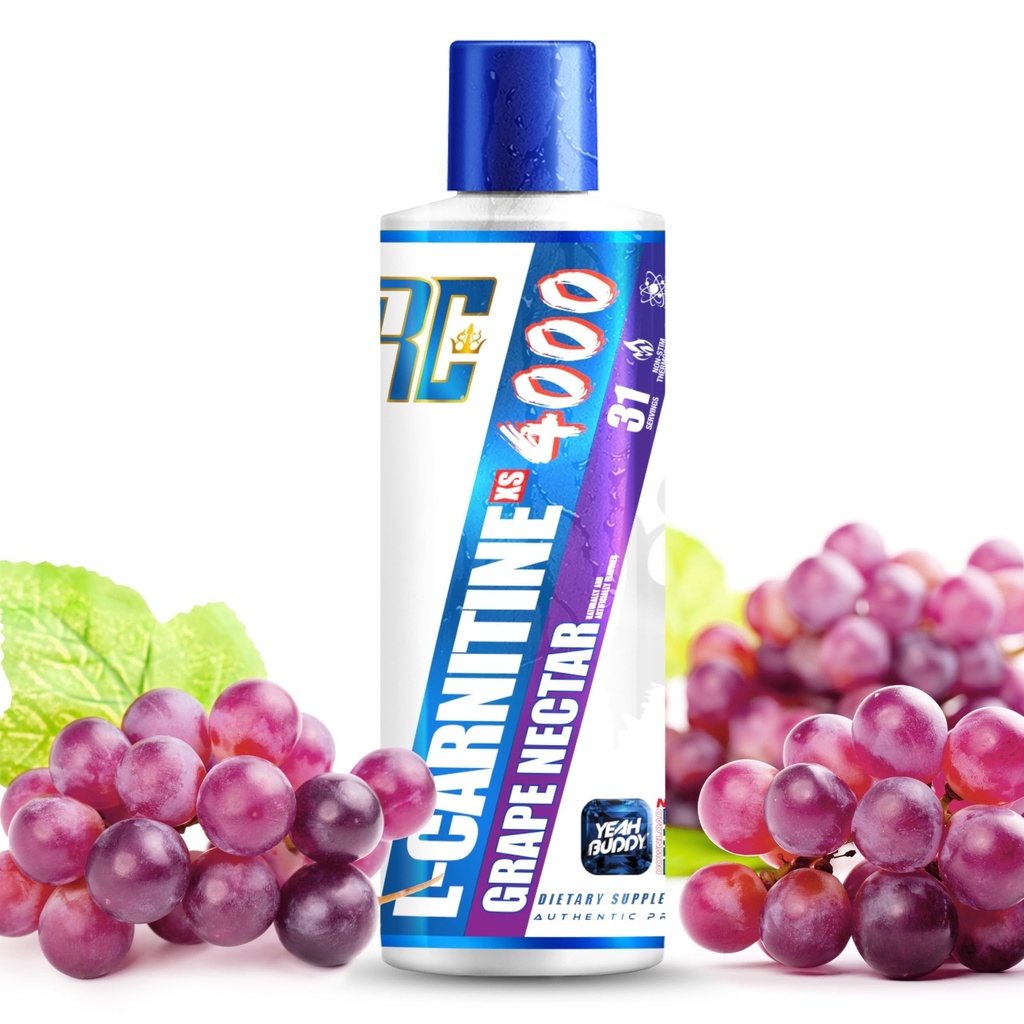 Ronnie Coleman Signature Serie L Carnitine XS 4000 Liquid, Stimulant Free, Sugar Free, Zero Carbs, Lean Muscle Strength Support für Männer & Frauen, 16 Oz (16 oz, Grape Nectar (4000)