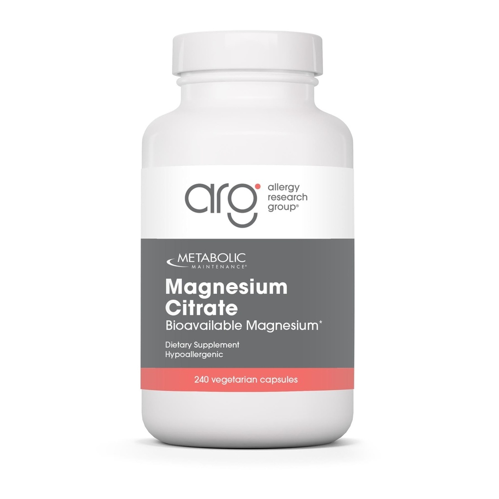 Metabolische Wartung Magnesium-Zitrat Kapseln - Magnesium-Ergänzung für Kalorien, Schlaf, Muskel & GI-Unterstützung - mit Vitamin C (240 Kapseln)