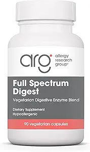 Allergy Research Group Full Spectrum Digest mit Glutalytic - Verdauungsenzyme für Männer und Frauen, Glutenunterstützung, Verdauungsergänzung, Gallbladder Enzyme, Amylase, Vegetarische Kapseln - 90 Count