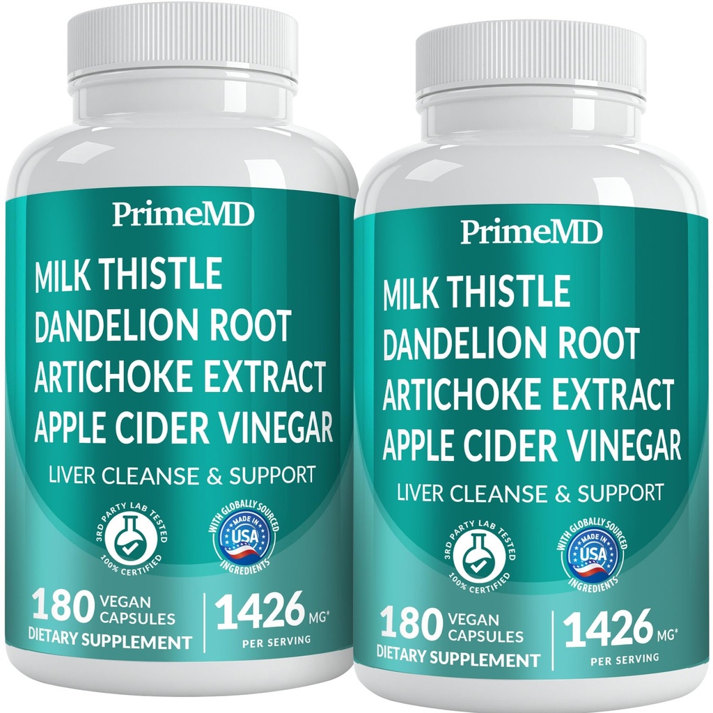 32-in-1 Leberreiniger Detox und Reparieren mit Milchdistel, Silymarin, Artichoke Extract, Beetroot Powder - Gallbladder Supplement mit Active Liver Health Formula - 1426mg (180ct, Paket von 2)