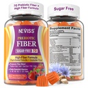 1Pack Fiber Gummis für Erwachsene mit Psyllium Husk, 7G(Soluble + Unlöslich) Tägliche Prebiotische Faser mit Inulin, FOS, Guar Gum, Multivitamine für tägliche Verdauungs-Gesundheit, Regularity Gut Support, Sugar Free
