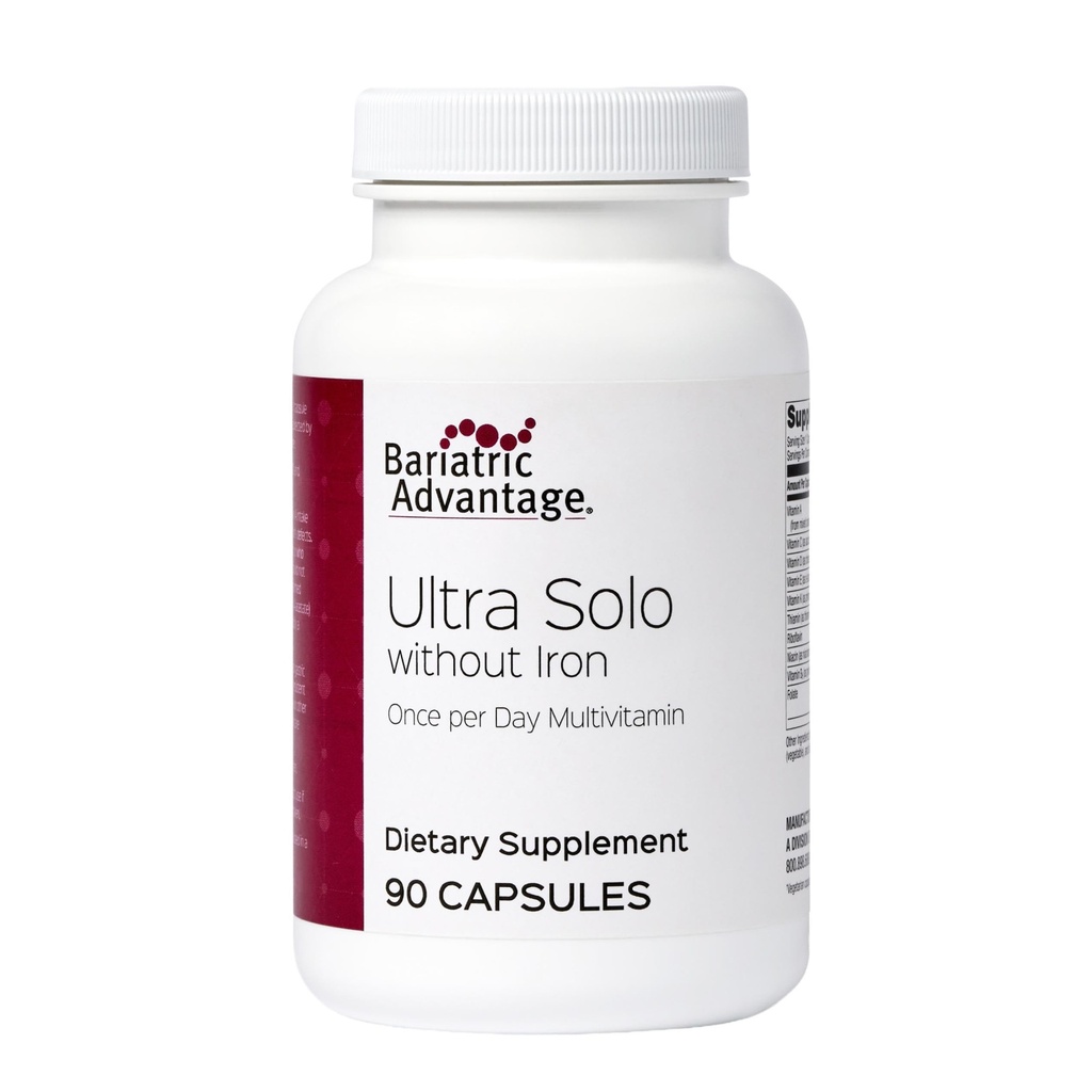 Bariatric Advantage Ultra Solo ohne Eisen - Einmal täglich Multivitamin - für Bariatric Patienten - mit Thiamin, Vitamin A & More - Glutenfrei - 90 Kapseln