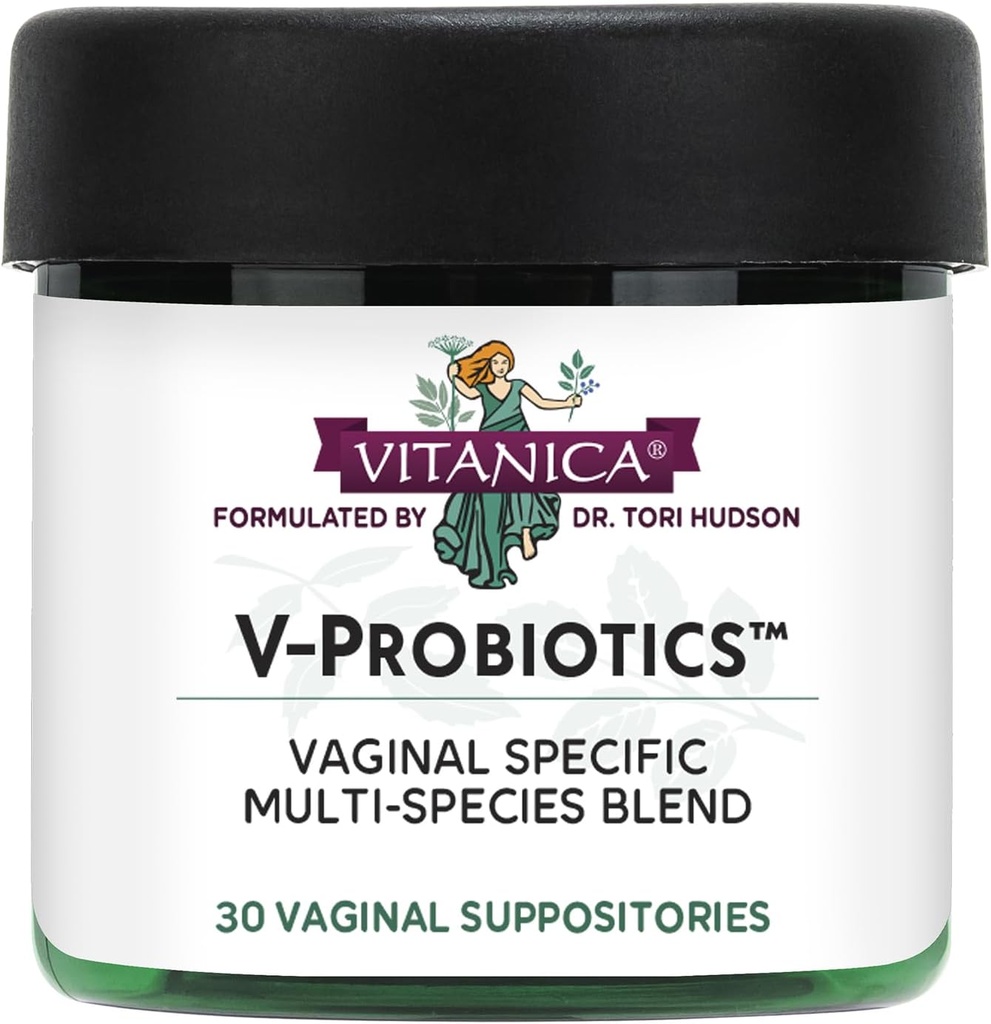 Vitanica V-Probiotics - Probiotika für Damen - Vaginale Suppositorien mit Lactobacillus Rhamnosus, Gasseri & More - Frauengesundheitsergänzung - Lady - 30 Vaginal Suppositorien