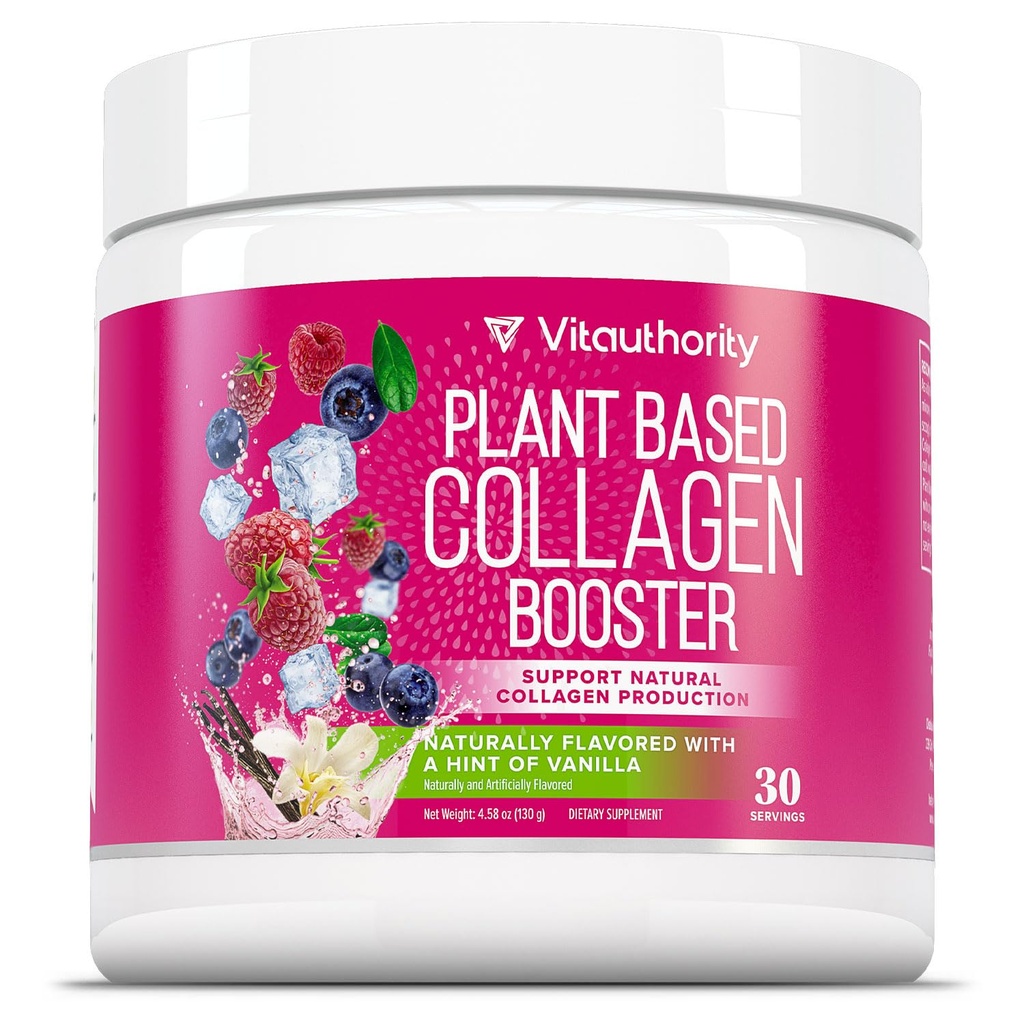 Vitautorität Vegan Collagen Pulver für Frauen - Pflanzenbasierte Kollagen Ergänzung für Frauen mit proprietären veganen Haar Haut und Nägel Vitamine - Vegetarisches Kollagenpulver mit Hyaluronsäure