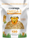 Coromega Kids Omega 3 Fish Oil Supplement, 650mg of Omega-3s, Tropical Orange + Vitamin D, 120 Single Serve Squeeze Packets