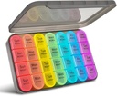 Greencycle Weekly Pill Organizer, 7 Tage / 4 Zeiten Ein Tag große Pillen Fälle Feuchtigkeit-Proof Pille Box PM Medizin Organizer Vitamine zu halten Fisch Öl Ergänzungen (Rainbow)