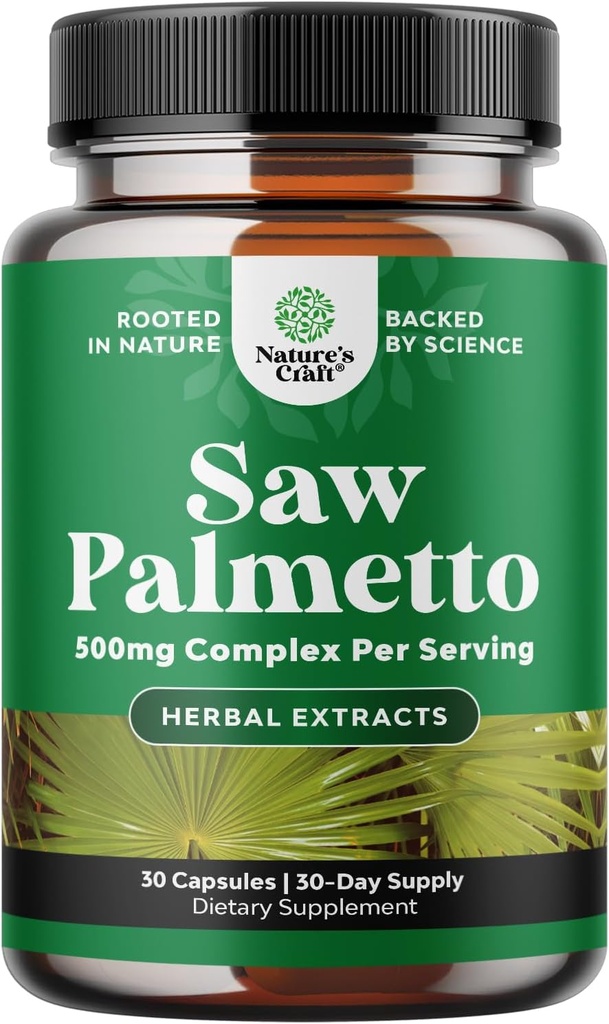 Extra Strength Saw Palmetto Extrakt - Fortgeschrittene Kräuter-Komplex für die Haargesundheit und urinäre Unterstützung mit Pflanzen Sterolen & Flavonoiden - Potent Kräuterergänzung mit 500mg pro Portion - 30 Kapseln