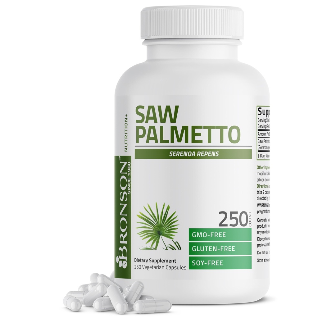 Bronson Saw Palmetto Extra Strength Unterstützt gesunde Prostata Funktion & Urinary Health Support - Non GMO, 250 vegetarische Kapseln