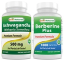 Beste Natürliche Ashwagandha Extrakt 500 Mg & Berberine Plus 1000mg
