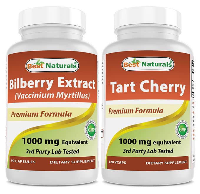 Best Naturals Bilberry Extrakt 1000mg & Tart Kirsch Extrakt 1000 mg