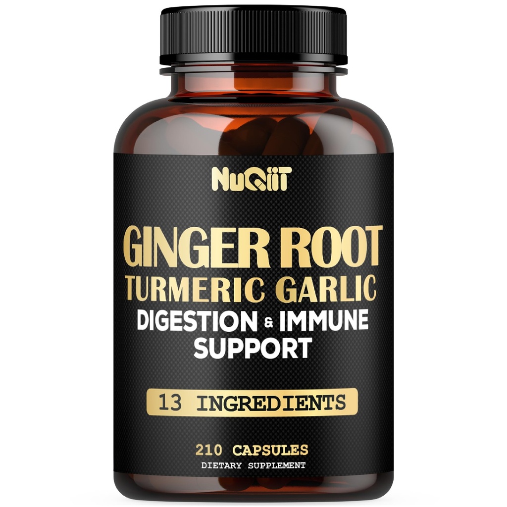 Ginger ergänzt Kapseln mit Kurkumin, Knoblauch Bulb, Berberin HCl, Echinacea - 210 Kapseln