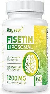 Fisetin 1200mg Liposomal Fisetin Ergänzungen 98% Pure Fisetin Polyphenole Antioxidantien Immunität Gesundheit Aging kognitive Unterstützung Non-GMO 60 Kapseln