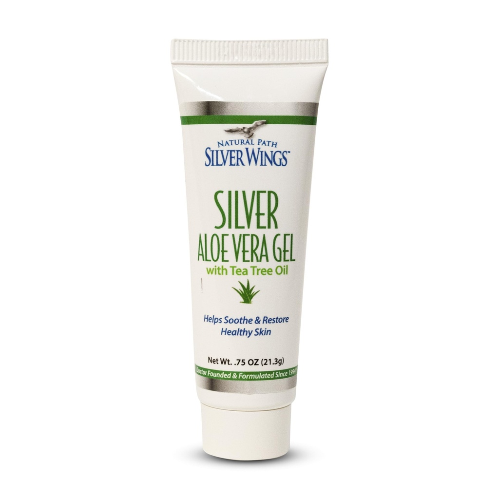 Naturpfad Silber Flügel 200ppm Silber mit Aloe Vera Gel und Teebaumöl - beruhigende Hautpflege - 0.75 oz