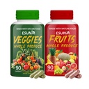 Obst und Gemüse Ergänzung - 90 Obst und 90 Veggie Kapseln - Unterstützt Energieniveaus, hohe Lycopin, Vitamine & Mineralstoffe - 90 Graf (Pack von 2)