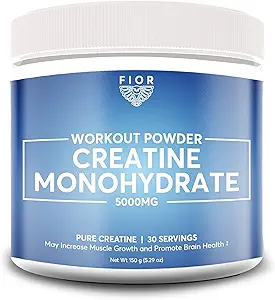 FIOR Pure Creatine Monohydrat Pulver - Micronized Creatine für Männer & Frauen, Pure Non-GMO, Vegan & Gluten Free Creatine Powder, 5 Gramm pro Servierung, 30 Portionen