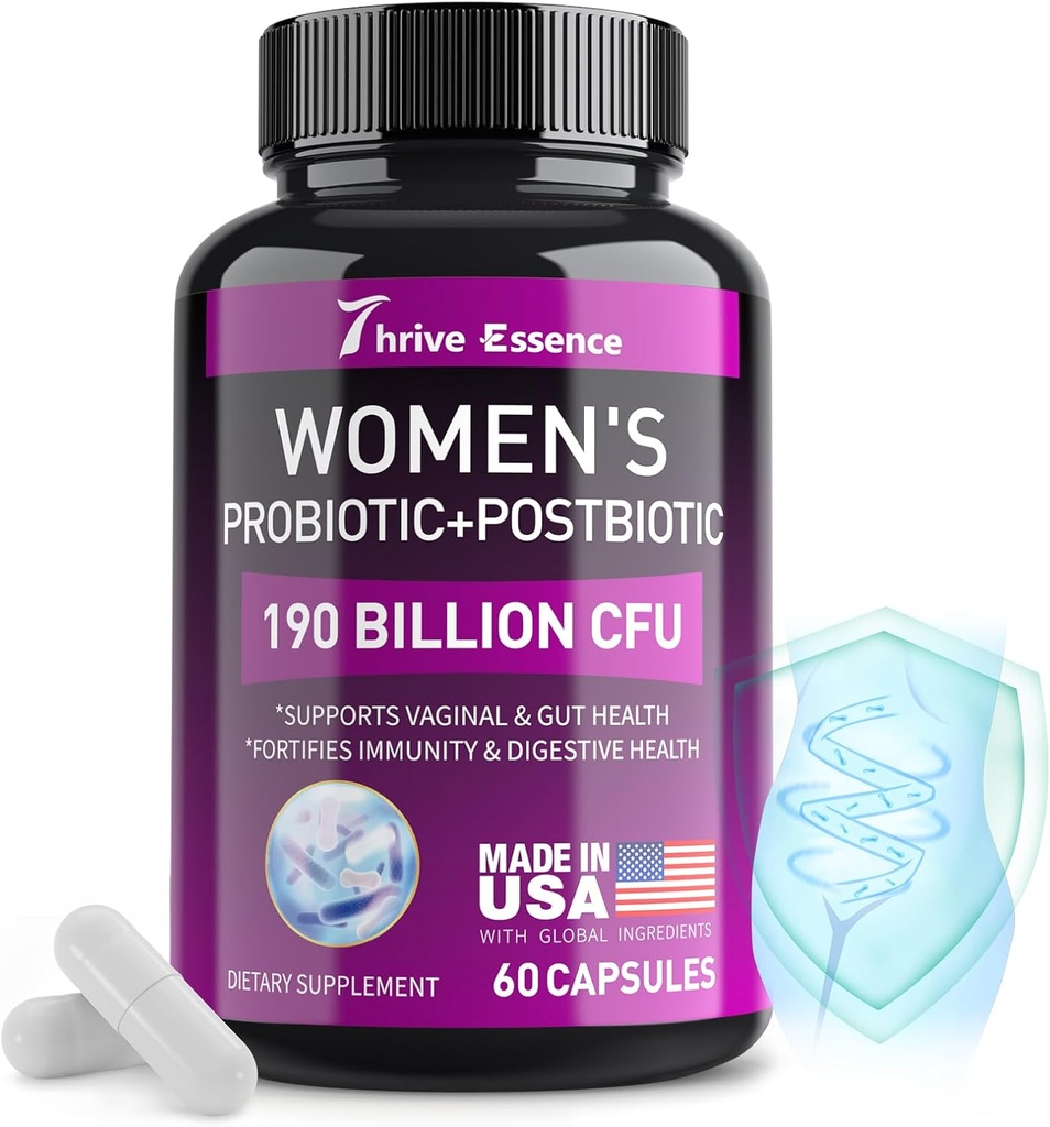 Probiotika für Frauen 190 Billion CFU - 10 Strains & Postbiotika für Wowen- Immune, Digestive, Gut, Vaginal & Urinary Health, PH Balance- Unterstützt Okkasso, Gas & Bloating, 60 Kapsel