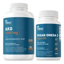Dr. Tobias AKG Supplement & Vegan Omega 3 Algenöl, Unterstützung Cellular Energy & Gesamtgesundheit mit AKG, EPA & DHA, Vegan, Glutenfrei, Non-GMO