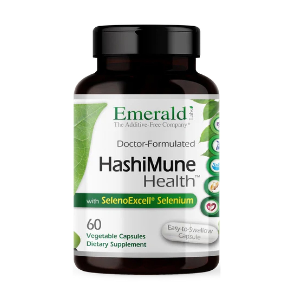 Emerald Labs HashiMune Health - Vegan Thyroid & Immune Support Supplement - Includes SelenoExcell Selenium & Myo-Inositol - 60 Vegetable Capsules (30-Day Supply)