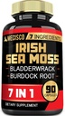 7in1 Irish Sea Moss Capsules 6750 Mg mit Organic Bladderwrack & Burdock Root, Turmeric, Apple Cider Essig - Raw Seamos Pills for Hair, Skin, Thyroid Healths - 90 Caps für 3-Monats-Versorgung