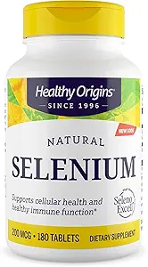 Gesunde Ursprünge Selenium 200 mcg (Seleno Excell, Fermented, Non-GMO, Glutenfrei, Blasenunterstützung, Immunfunktion, Cellular Support), 180 Tabletten