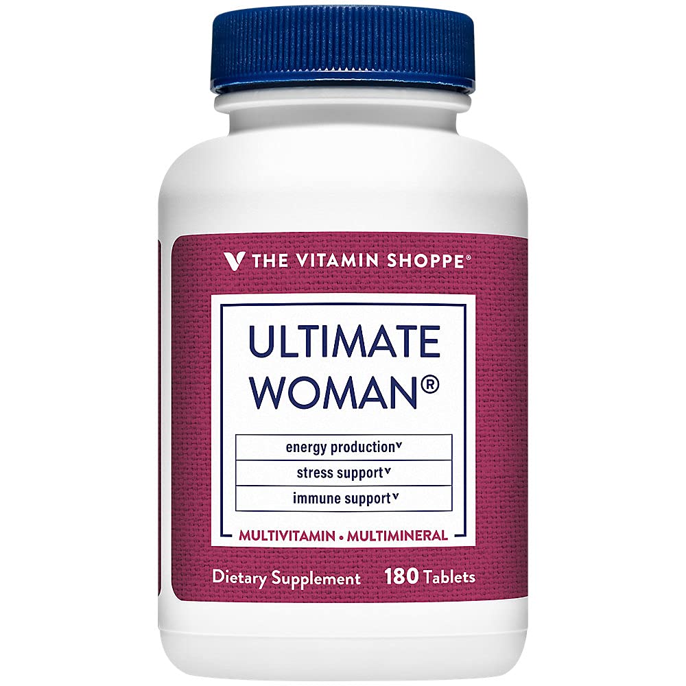 Der Vitamin Shoppe Ultimate Woman Multivitamin, High Potency Multi mit Grüner Tee-Extrakt – Energy & Antioxidant Blend, Tägliche Mehr-Mineral-Ergänzung für optimale Frauengesundheit (180 Tabletten)