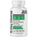 Youth & Tonic 15 Day Cleanse – Colon & Gut Cleanse Detox für Plateaus, Belly Bloating & Regularity, Digestive Health – für Damen und Herren, 30 Pillen