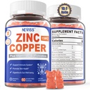Zink-Gummien mit Kupfer + Probiotika, Vitamin B6 für Max Absorption, Zink-Ergänzungen für Männer und Frauen, Zwei essentielle Mineralien Balance Formel für Immunität und Gut Gesundheit, Vegan, Non-GMO, 120 Cts