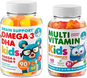 DR. MORITZ Kids Omega 3 Gummies (90 Count) und Kids Multivitamin Gummies Bundle (60 Count,) - für Kinder Immununterstützung und Gesundheit