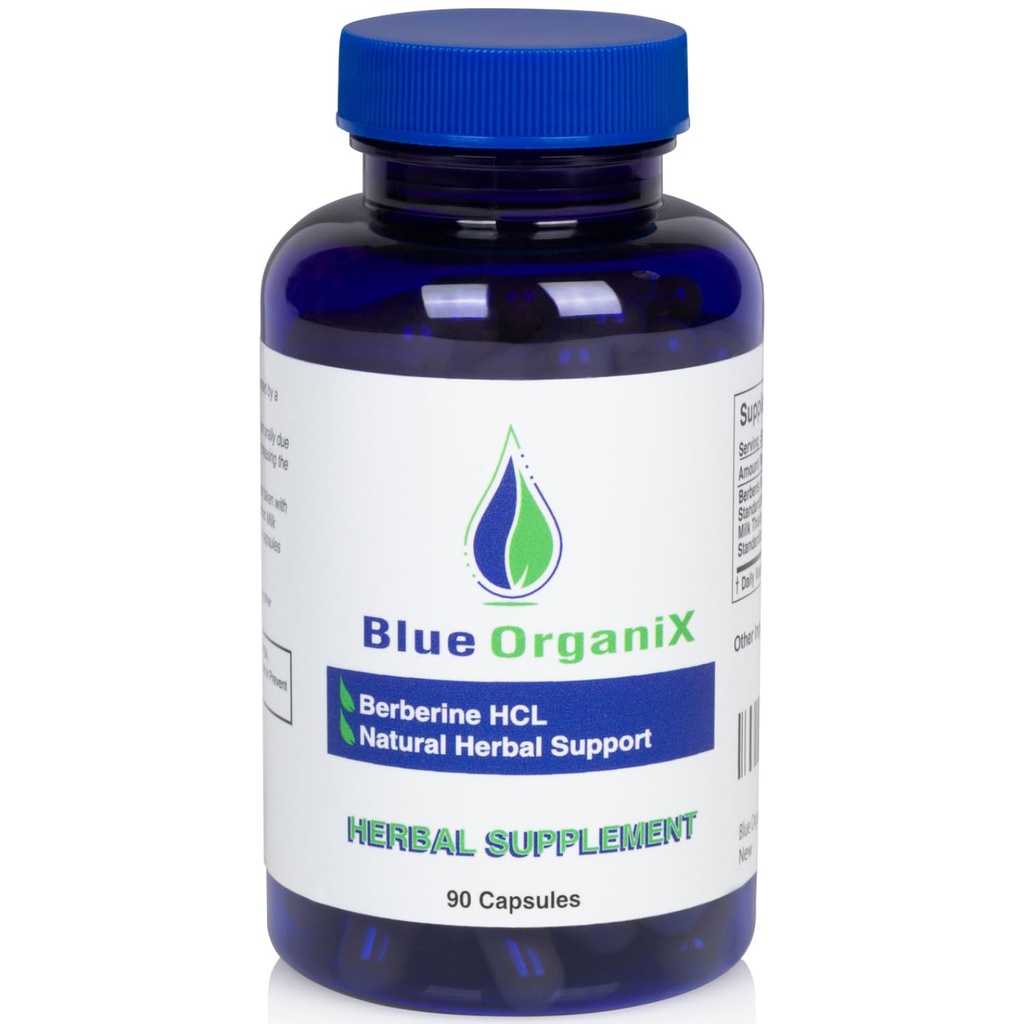 Berberine mit Milchdistel 500mg Formel HCL Complex Supplement mit Silymarin für bessere Absorption, 90 vegetarische Kapseln, 1 Flasche, Gesamtgesundheitsunterstützung