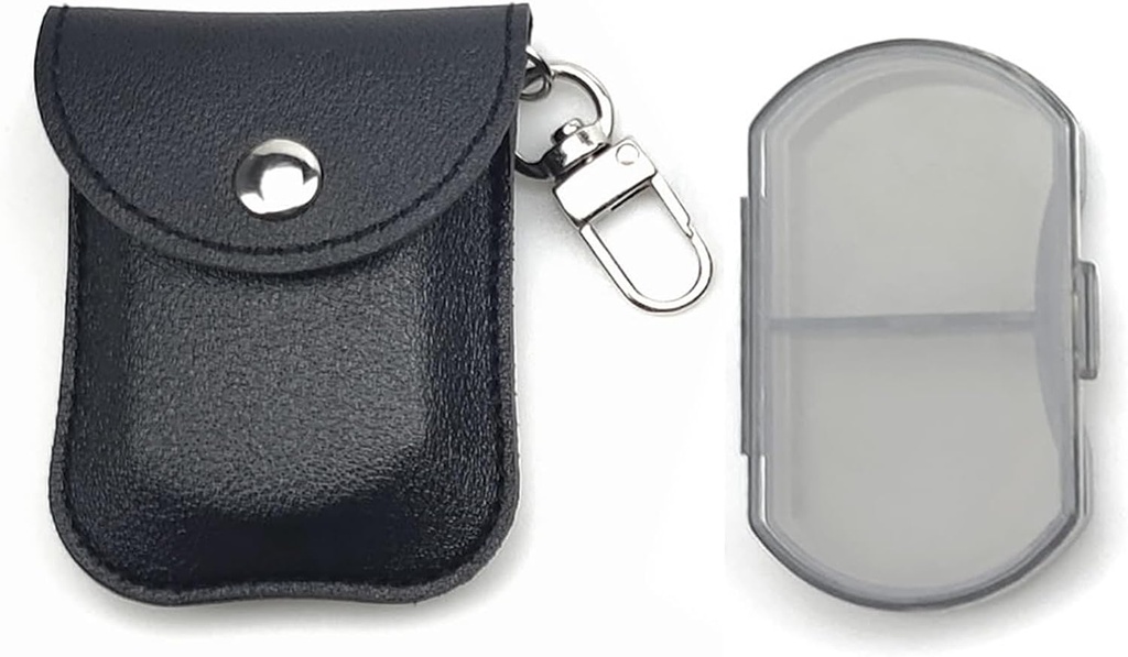 VOFOON Small Pill Organizer, Travel Pill Box für Geldbeutel, Schlüsselanhänger Pillenhalter, Pocket Pill Container, 2 Mal pro Tag Täglich tragbare Medizin Vitamin Case, Fish Oil Box, Supplement Box