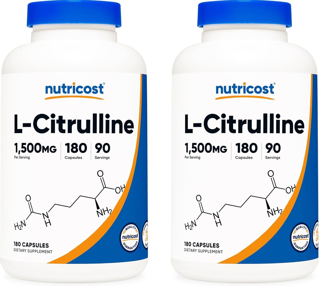 Nutricost L-Citrulline 750mg, 180 Kapseln (2 Flaschen)