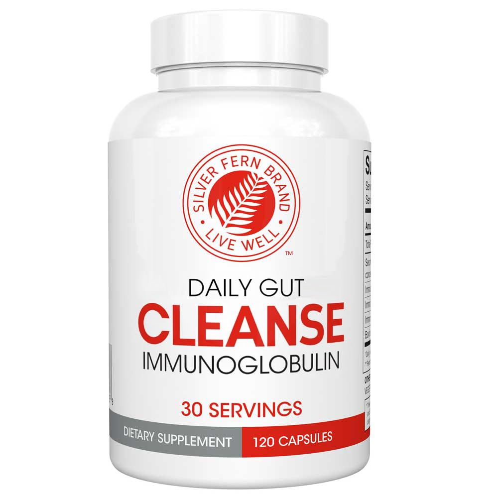 Silver Fern Cleanse - Daily Gut - 1 Flasche - 120 Kapseln - 30 Tage Versorgung - Immunoglobulin G, A & M - (IgG, IGA, IgM) - Postbiotic